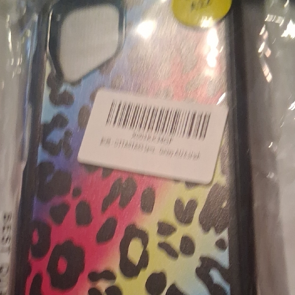 Multicolor Neon Leopard Print Phone Case for Samsung Galaxy A12 - Picture 3 of 3